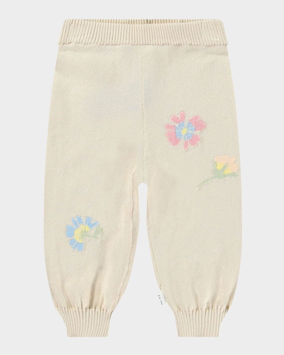 Girl's Sol Knit Floral Intarsia Pants, Size 3M-
